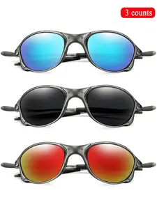 Unisex Vintage Trendy Polarized Sunglasses, Retro Large Frame Sunglasses, Fashionable Sunglasses for Men & Women for Everyday Use