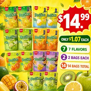 AMOS Peelerz Peelable Gummies Variety Pack, 14 Bags, 7 Fruit Flavors, 2 Bags Each, Fun Viral Peelable Candy for Sharing