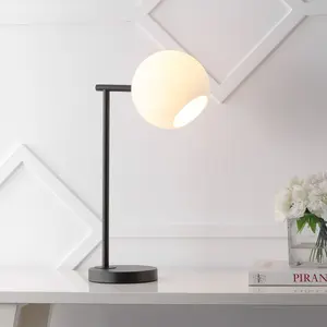 JONATHAN Y Charles Contemporary Modern Metal Marble LED Table Lamp with White Glass Globe Shade for Bedroom Living Room Foyer Hallways Dining Room Dorms Sustainable Chic Home Decor