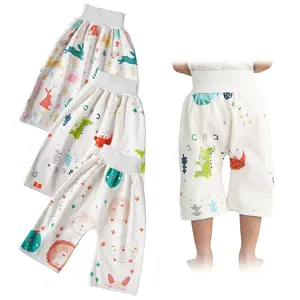 3-Piece Baby Leak-Proof Reusable Diapers, Nighttime Training Pants for Toddlers, Soft Breathable Cartoon Design, Washable Potty Training Underwear