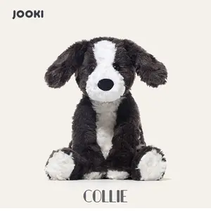Jooki Soft Toy - Brown and White Dog Plush with Black Eyes, Ideal for Collectors and Playtime