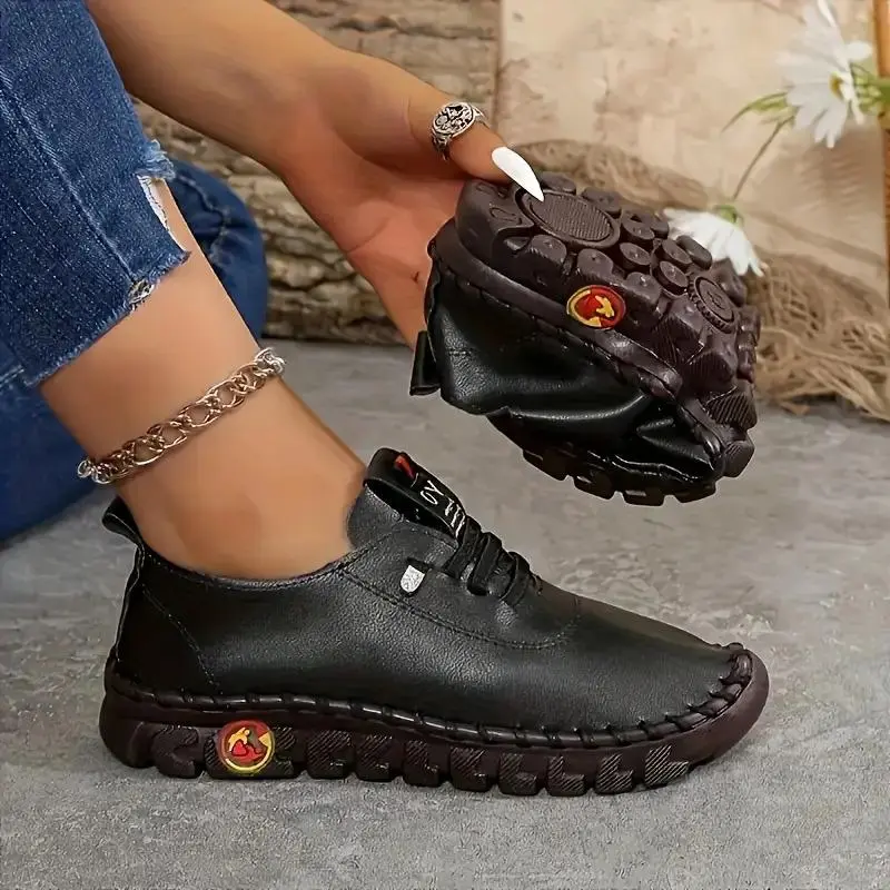 Handmade Women's Casual Sneakers - Round Toe Design with Crystal Accents, Multi-Color Faux Cover Upper & TPR Sole, Lace-Up Comfortable Mother Shoes for All Seasons, Ladies Sneakers, Allseason Footwear, Stylish Laceup, Smooth Finish