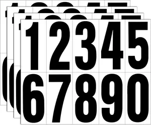 Reflective Number Stickers, 4 Sets 2 Inch Vinyl Waterproof Black Mailbox Numbers for Outside, Strong Self-Adhesive House Numbers Decals for Mailbox Door Signs Trucks
