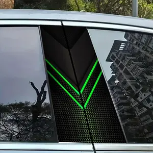 2pc Cool V-Shaped Light B Pillar Sticker, Trendy Car Decor, Waterproof Easy to Apply, Durable Design for Cars Suv Mpv