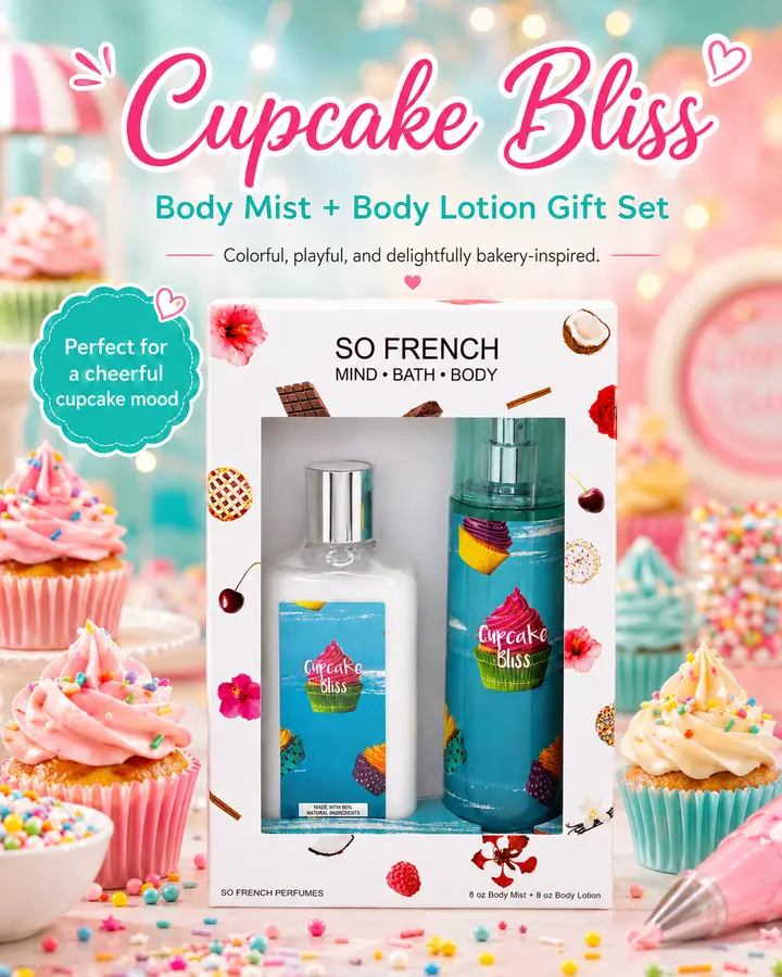 New Edition! Cupcake Bliss 2-Piece Body Mist and Body Lotion Set