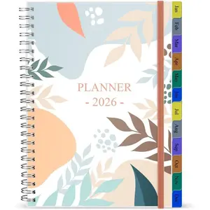 2026 Planner - Weekly & Monthly Planner Runs January 2026 to December 2026, 6.25" x 8.25", 12 Monthly Tabs, 14 Notes Pages, Inner Pocket, Flexible Cover with Twin-Wire Binding, Planners 2026