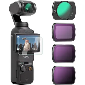 ND & CPL Filter Kit Compatible with DJI  Pocket 3, ND16 ND64 ND256 CPL Polarizing and Neutral Density Filters 4 Pack, Ultra Slim Aluminum Frame/Multi Coated HD Optical Glass