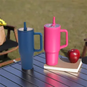 40oz Vacuum Flask, 1 Box Leak-proof Water Bottle with Foldable Straw Cap & Handle, Portable Drinking Cup for Home Office School Outdoor Camping, Drinkware