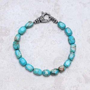 King Howlite Turquoise 6x9mm Natural Gemstone Bracelet