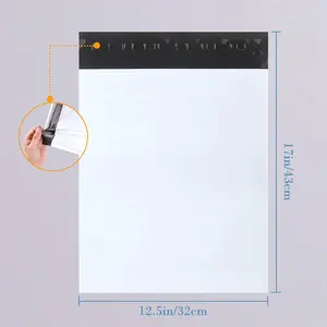 12.5x17 in Poly Mailing Envelopes, 10/20/30/60 Count Garment Shipping Bags, White Postal Bags for Office Postal Supplies