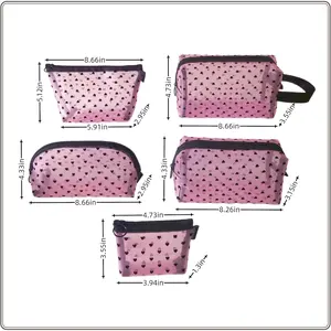5 Pack Travel Makeup Bag Large Capacity Breathability Cosmetics Storage Bag Mesh Makeup Bag Beauty & Personal Care makeup cosmetic bag cosmetic bag