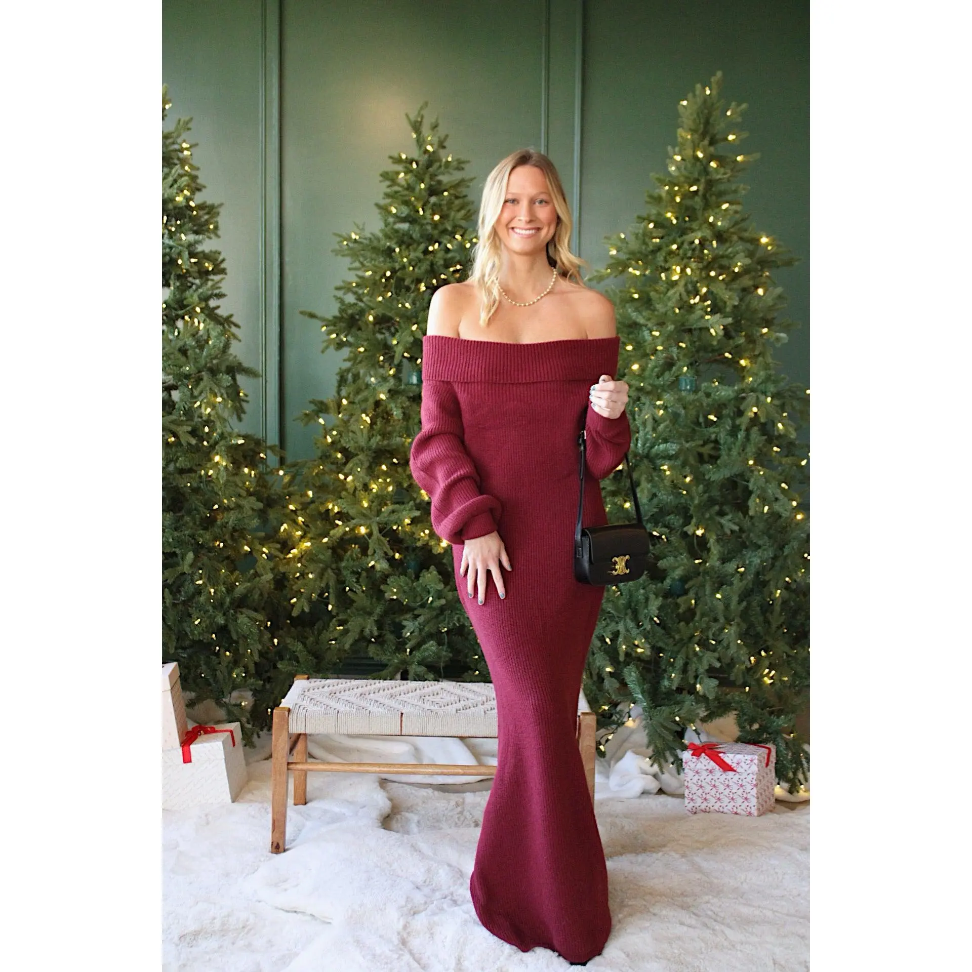 Crimson Christmas Maxi Dress