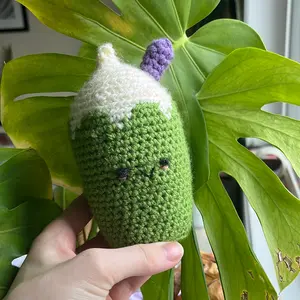 Handmade Crochet Matcha Frappuccino Plushie