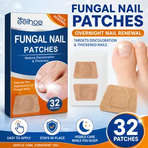 Fungal Nail Patches 32 Patches for Damaged Nails Toenail Repair Patches Overnight Repair Solution with Moisture Breathable Comfortable Elastic Fabric Herbal Extracts for Simple Foot Nail Care