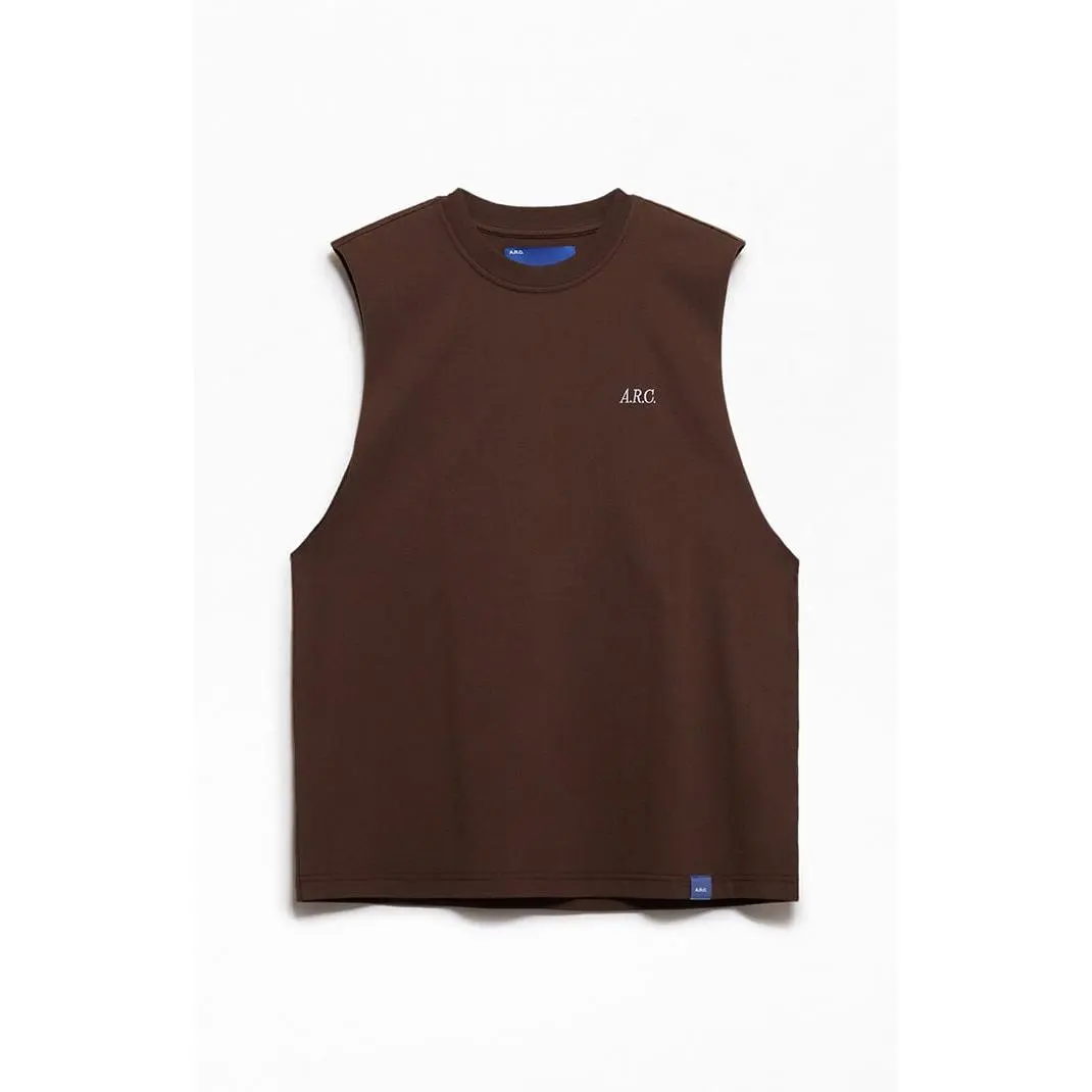 A.R.C. Men's Brown Standard Cut Off Muscle T-Shirt