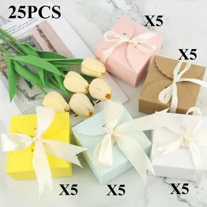 Exquisite cardboard gift box 25-piece gift box, empty chocolate box can hold bows, perfect for candy, chocolate and party gifts, luxury gift box for weddings, birthdays and other occasions for vintage floral designs