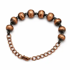 Adjustable Copper Beaded Bracelet
