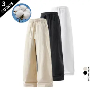 3-Pack Men's Ultra-Soft Drawstring Pants - Elastic Waist, Comfy Trousers for Loungewear, Travel & Daily Wear