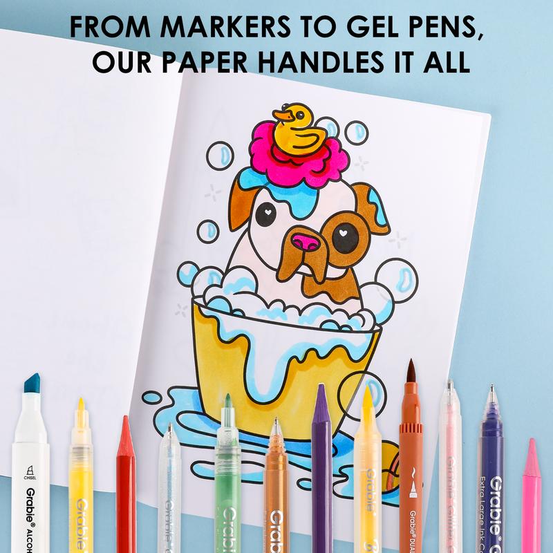 [Flash Sale] 32 Sheets Whimsical Wild Friends Coloring Book: An Exclusive 4-Artist Collaboration, gift for valentines's day