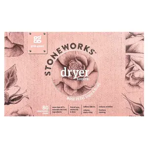 Grab Green Stoneworks, Dryer Sheets, Rose Petal, 80 Compostable Sheets