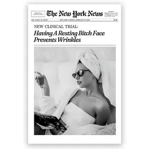 Newspaper Wall Art New York Posters Hot Girls Drinking Champagne Canvas Print Vintage Poster Preppy Bar Cart for Girl Home Dorm living Room Bedroom Wall 16x24inch Unframed