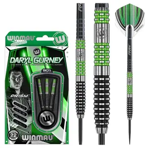 Daryl Gurney Special Edition Steel Tip Darts - Compound Grip, Dual Coating, Freeflo Point, PDC Win Tribute, Steel Tips