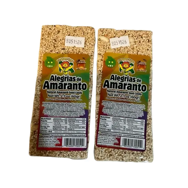 Alegrias de amaranto el super Leon natural amaranth seed candy