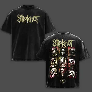 Slipknot Vintage Band Tee – Heavyweight Distressed Graphic Shirt, Rock Aesthetic, Y2K Grunge Metalcore, Edgy Alternative Streetwear, Retro 90s Punk Gothic Band Merch