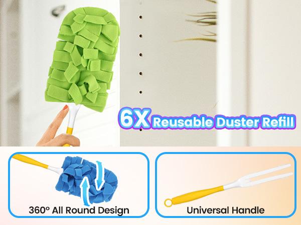 Duster Refills for Swiffer, Electrostatic Dust Removal Brush Refills Multisurface 360° Larger Size Dusters with 4X Microfibers, Unscented Disposable Dusters for Cleaning Home, Blinds, Fans Gloves Duster Refills for Swiffer, Electrostatic Dust Removal Brush Refills Multisurface 360° Larger Size Dusters with 4X Microfibers, Unscented Disposable Dusters for Cleaning Home, Blinds, Fans Gloves