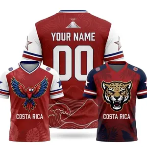 Costa Rica V Neck Jersey S to 7XL Personalized Name Number Soccer Fan Shirt X7G IUK