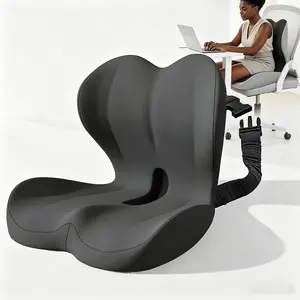 Ergonomic Memory Foam Seat & Back Cushion, Relieve Tailbone Sciatica & Lower Back Pain, Zippered Washable Cover, for Office Workers Drivers Students, Fits Office Chair Car Seat for Long Sitting
