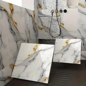 30cm X 30cm Marble Wall Sticker, Peel and Stick Tile Floor Decal, Easy Installation, Bathroom Kitchen Bedroom Living Room Home Decor Wallpaper
