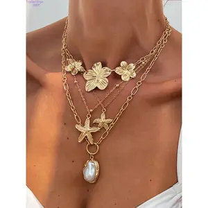 Women's 4-Piece Dainty Layered Chain Necklace Set, Durable Minimalist Fashion Jewelry, Ideal for Daily & Office Wear, Necklaces for Women