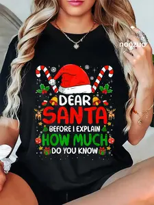 100% Cotton Dear Santa I Can Explain Funny Christmas Shirts Adults T-Shirt