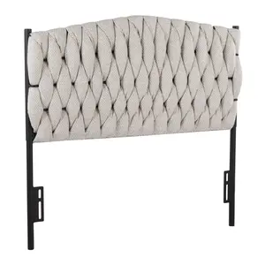 Braided Matisse Twin Size Headboard with Fabric and Metal Frame by LumiSource