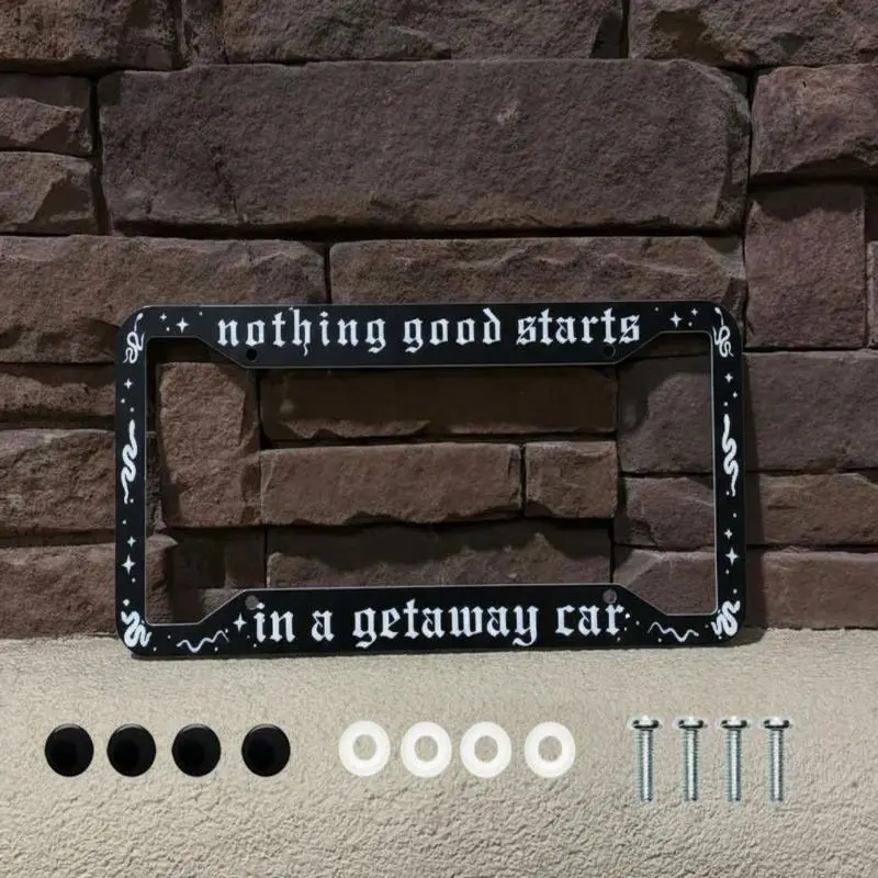 License Plate Frame for Car, Car Plate Frame with Screws for Standard Us Canada License Plate Holder, Stainless Steel Car Accessories 12x6 Inch