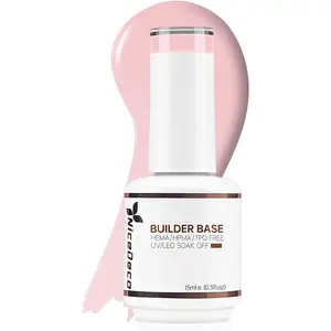 Nicedeco 8 in 1 Builder Base Strengthening Gel 15ml, UV/LED Clear Building Nail Gel in a Bottle for Hard Strong Nails Tips & Extensions, Gel Polish Nail Repair Nail Strengthen 018