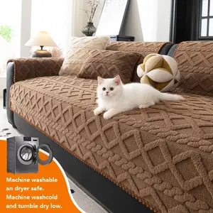 Plush Sofa Slipcover Protector, Pet-Friendly Non-Slip Decorative Couch Pad, Polyester Material, Fits 1234 Imperial Chairs