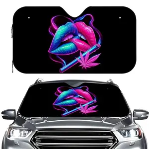 1 Cartoon Style Car Sun Visor Lip Pattern Theme UV Protection Anti-Glare Windshield Cover, Universal Fit, Perfect Gift for Holidays and BirthdaysProduct Size Varies by Option