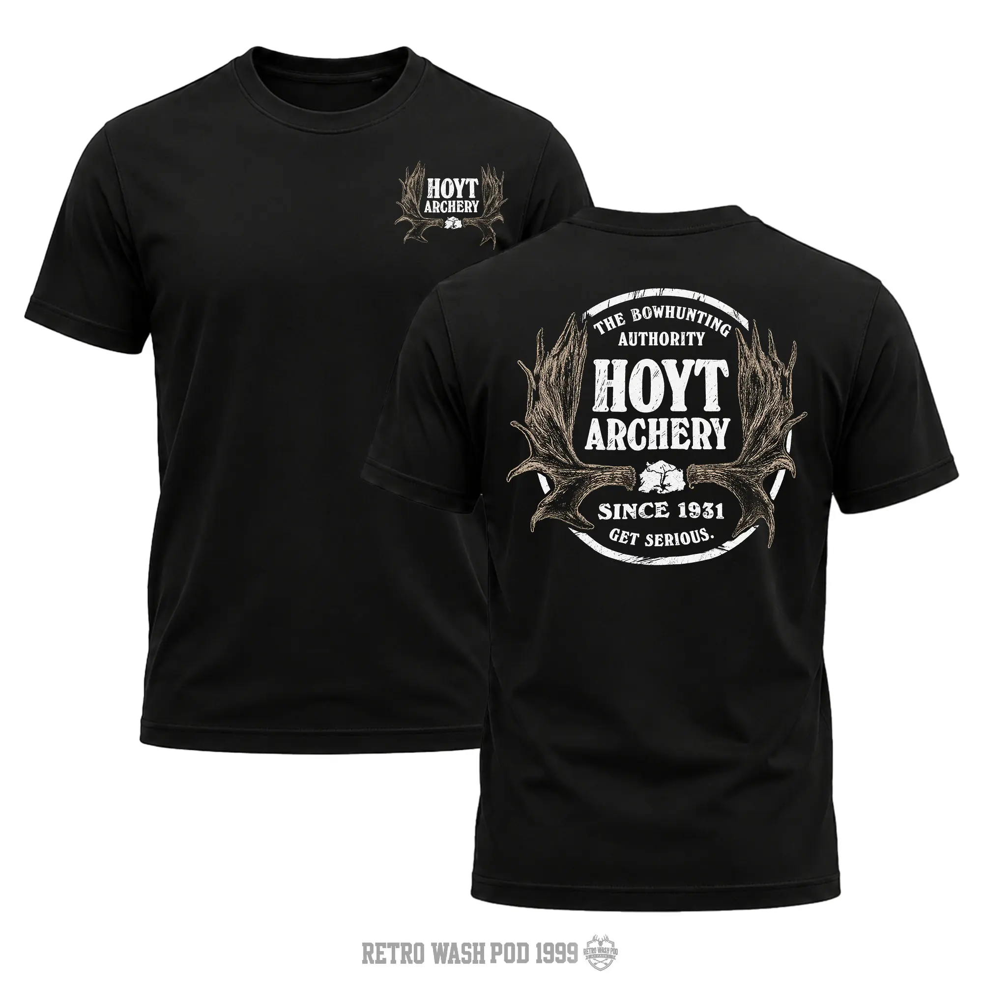 Hoyt Archery Outdoor "Women's Yukon" Smokey Bear Men's Shirt, Hunting T-shirt, Crew Bowhunting Shirt, Deer Skull Archery Tee, Archery Tactical Gear, Unisex Short Sleeve Casual 100%, Outdoor Gift For Men, Made In USA.