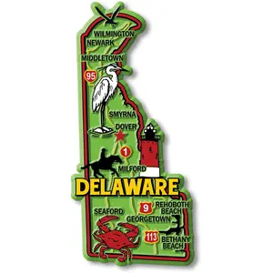 Delaware Colorful State Magnet by Classic Magnets, 2.2" x 4.7"