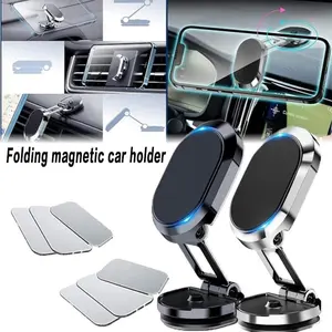 2 Pack (Silver+Black) Magnetic Car Mount Phone Holders for Driving, 360 Degree Free Rotation Dashboard Stand with Extra-Strong Magnet, Compatible with 4"-7" Devices - Home Improvement Building Supplies