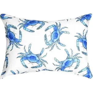 Manual Woodworkers & Weavers  18 x 13 in. Blue Crab Rectangle Pillow