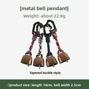 Ultra Loud Bear Repellent Bell for Outdoor Camping Hiking, Retro Iron Keychain Bell for Backpack Keyring, Vintage Cow Bell for Hiker Safety