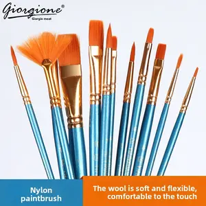 Art Pearlescent Blue Watercolor Brush Pens Set - 12 Nylon Gouache Oil Paint Brushes for Artists, Trendy Art Supplies