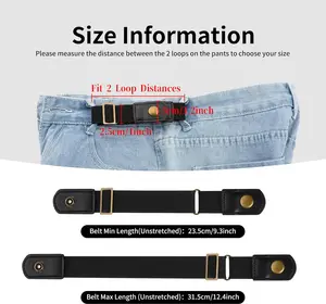 Invisible Side Belt No Buckle Belt Women ,Without Buckle Elastic Stretch Adjustable Belts Pants Jeans