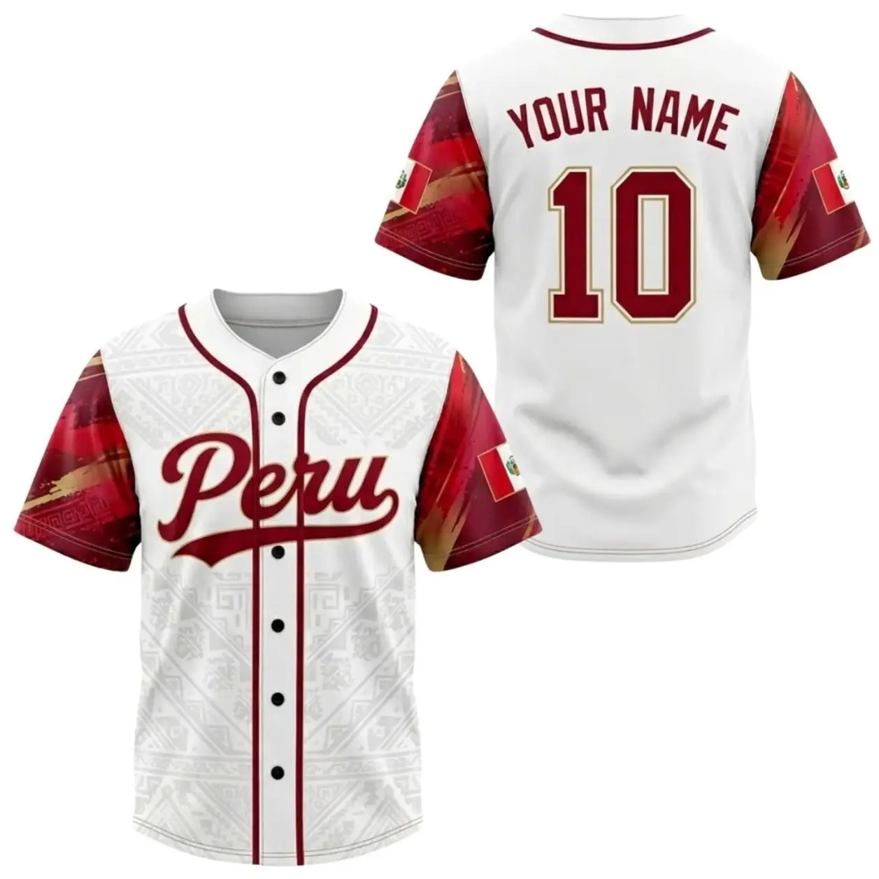 Peru Baseball Jersey, Custom Name & Number Fan Shirt