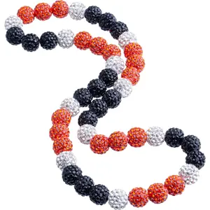 16in/18/20in Baseball Necklace,Baseball Beaded Chain Necklace for Men Women Baseballer,Diamond Rhinestone Discoball Accessories Necklace Gifts for Team Lovers