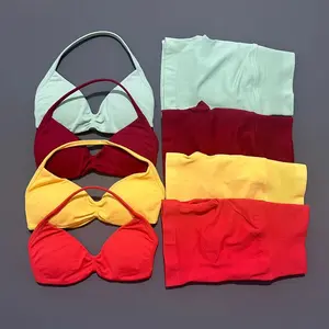 2 Piece Sport Set Women Seamless Yoga Tank Bra High Waist Scrunch Bum Gym Shorts Sets Fitness Running Workout Suit