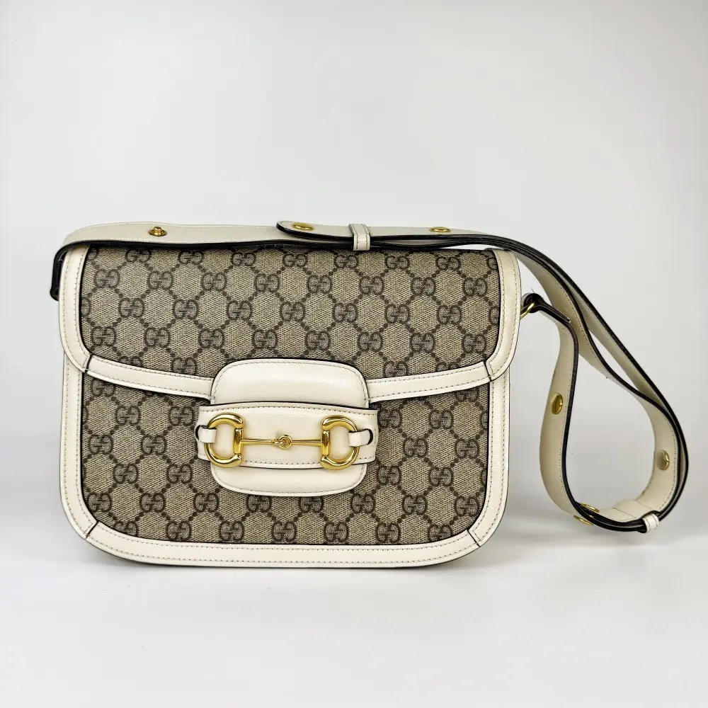 Pre-owned GUCCI Horsebit 1955 Collection Leather Messenger Bag with Flap【681】